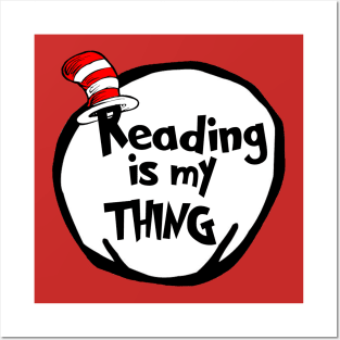 Funny Reading is my Thing Bookworm Geek Book Lover Gift Posters and Art